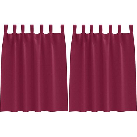 Maison Exclusive - Tende Blackout con Anelli 2 pcs Rosso Vino 140 x 140 cm