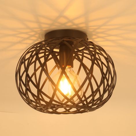 Plafonnier rétro E27 plafonnier moderne en métal, adapté pour salle à manger, cuisine et salon (ampoule non incluse) (1/5)