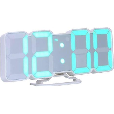 Horloge murale LED 3D, réveil électronique numérique, affichage RGB sans fil USB, heure/température (1/4)