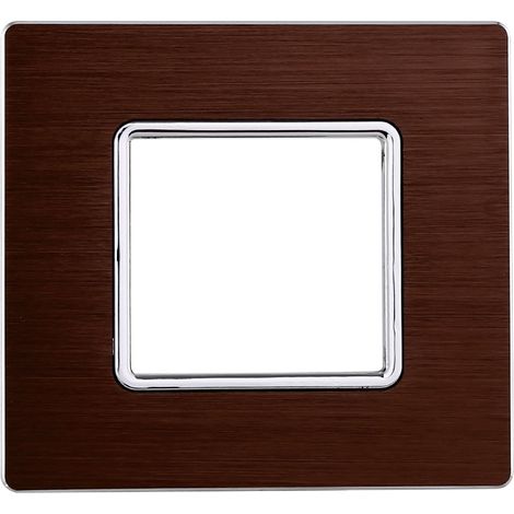 Plaque compatibles Bticino Matix 2 modules aluminium couleur bronze satiné