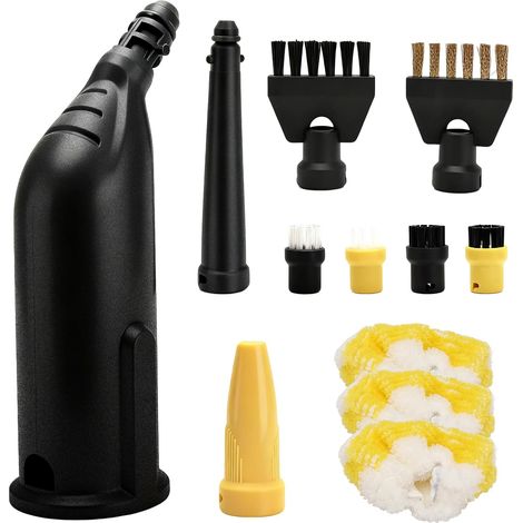 Lot de 12 accessoires pour nettoyeur vapeur Kärcher SC1 SC2 SC3 SC4 SC5, brosses à joints, brosse ronde, buses d'alimentation, buse manuelle, chiffon en microfibre, pièces de rechange pour nettoyeur (1/5)