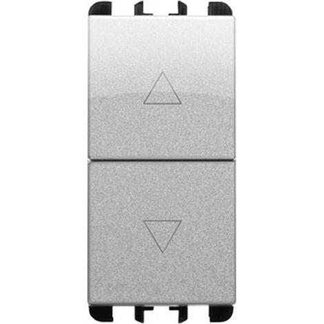 Pulsante interbloccato 1p no+ 1p no 10a 1 modulo alluminio urmet 10139al