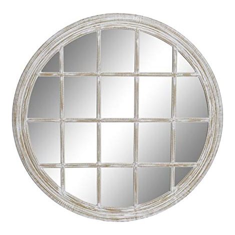 Miroir en Bois decape Blanc 90 cm (1/3)
