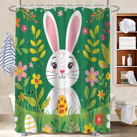 Rideau de douche tissu polyester 180x180 naturel bâche polyester douche pour une déco unique (1/5)