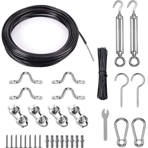 Cable Acier Corde en Acier Inoxydable Kit Gaine Cable inox avec Tendeur Cable (1/3)