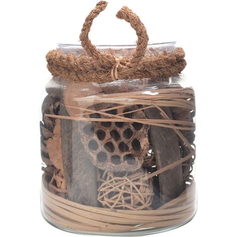 Vaso decorativo Flora in vetro con pot-pourri marrone (1/3)