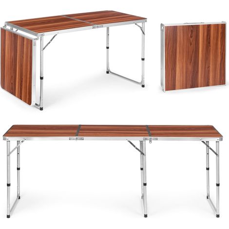 Touristentisch, klappbarer Campingtisch, braune Platte, 180 x 60 cm (1/5)