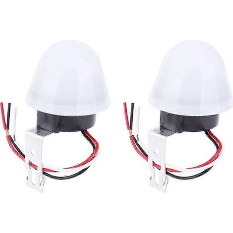 Lot de 2 interrupteurs crépusculaires automatiques 12V, capteur photocellule pour éclairage public, détecteur de luminosité marche/arrêt, régulateur photosensible pour lampadaires extérieurs. (1/3)