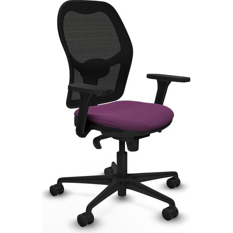 Jorquera sincro malla negra similpiel morado brazos 3D base nailon  ruedas 65mm nailon (1/5)