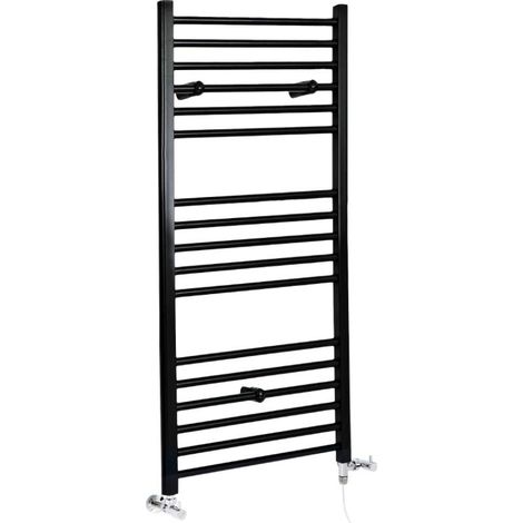 Hudson Reed Nox - Sèche-Serviettes Design Mixte Moderne Plat - Noir - 120 cm x 50 cm