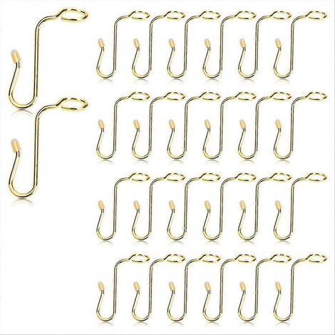 Lot de 50 crochets de connexion pour cintres, rallonges de cintres dorées (1/5)