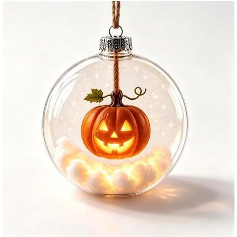 Boules décoratives suspendues pour Halloween, citrouilles lumineuses, sapins de Noël et décorations de fête en plastique (1/2)