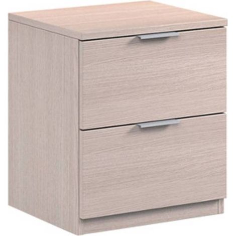 Mesita de noche para dormitorio con dos cajones en roble claro CM.38X34 x 45h