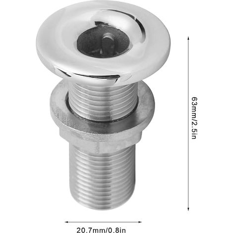 Connecteur de Raccord Marin à Travers la Coque en Acier Inoxydable 316 Sortie de Vidange d'eau Raccord de Vanne de Plomberie Universel pour Bateaux, Yachts, Marine(1/2in) (1/4)