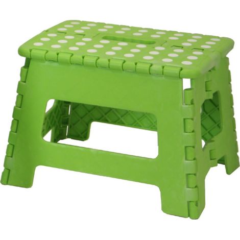Escabeau Marchepied Pliable Plastique Vert - Hauteur 22cm