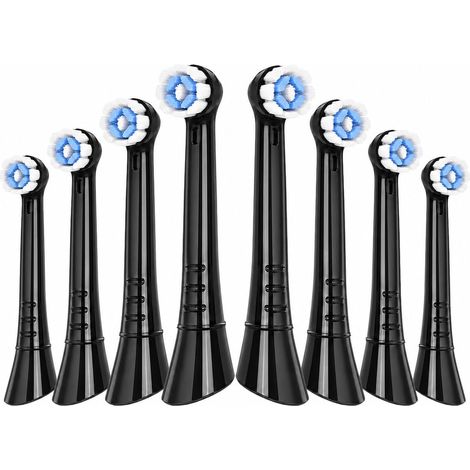 Brossettes de Rechange Compatibles avec iO, Têtes de Brosse à Dents iO Compatibles Série 2/3/4/5/6/7/8/9/10, Nettoyage Doux des Gencives, Lot de 8 Noires, 2 Cartes (1/5)