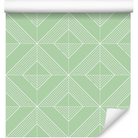 Carta da parati con rombi geometrici color menta, centro menta 50x1000 cm (1/5)