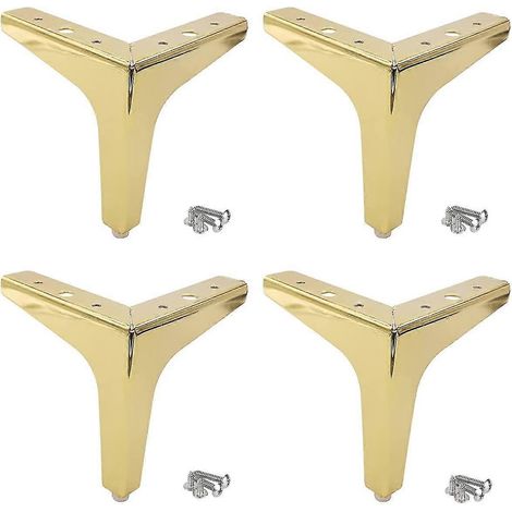 Quatre pieds de meuble en métal épais, antidérapants et résistants à l'usure, avec vis, pour une utilisation optimale. (1/5)
