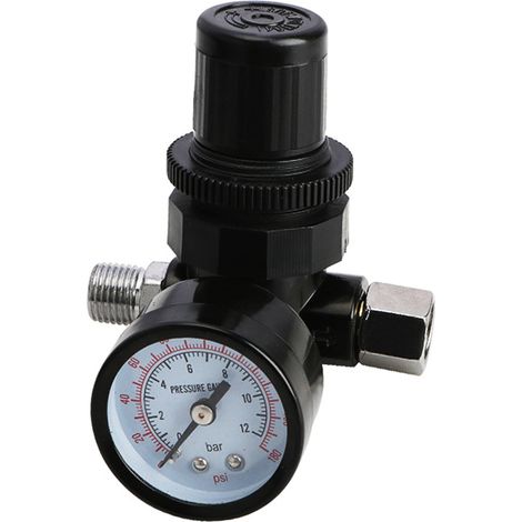 Soupape De Réduction Avec Manomètre - Contrôle Pression Air Compresseur Pompe - Matériau Forgé Robuste - Interface Filetée Précise - 1 Pièce (1/5)