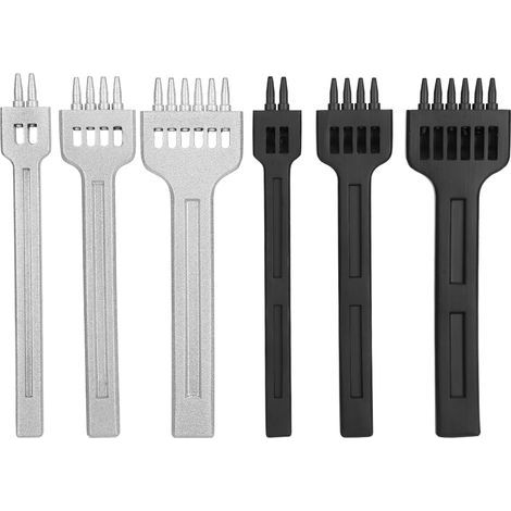 6-teiliger runder Lederlocher mit Zähnen, DIY-Werkzeug, Locher aus Kohlenstoffstahl, 2, 4 oder 6 Löcher, 4 mm (1/5)