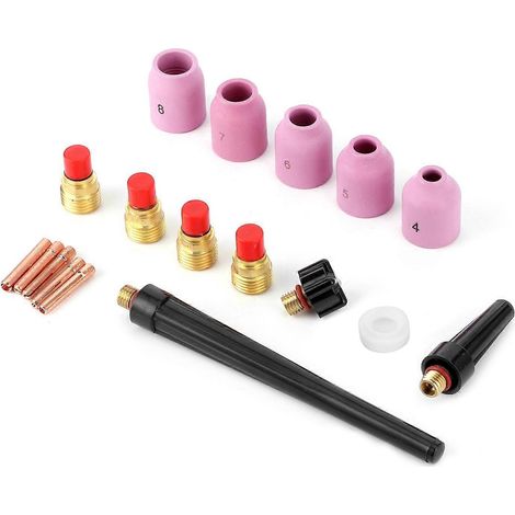 18-teiliges Set Keramikdüsen-Spannzangen-Gaslinsen-Kit WIG-Schweißpistolen-Verbrauchsmaterialien für WP9 20 25
