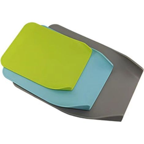 Chop ensemble de 3 planches à découper emboîtables avec bords incurvés, rangement vertical (1/5)