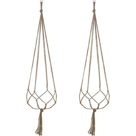 Lot de 2 Suspension Plante pour Pot de Fleurs Cache-Pots Suspension en Corde Suspension Plante Porte Décoration pour Interieur et Extérieur Suspendue Décoration Balcon Maison (90cm) (1/5)