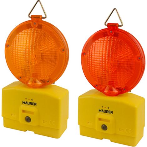 LAMPADA STRADALE SEGNALETICA MAURER L. ROSSA C/LED BATT 2X6V (EX 82474)