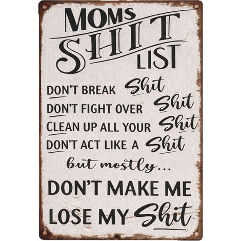 Creative, quirky, practical, and portable "Mom's Main List" wall hanging - Large size - 30x40cm