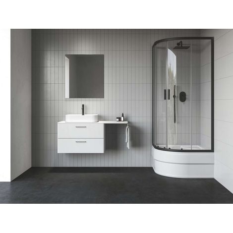 Ravak Blix II - Viertelkreis-Duschkabine NBLCP4 Sabina, 90x90 cm, schwarz/Klarglas 3BM70340Z1 (1/3)