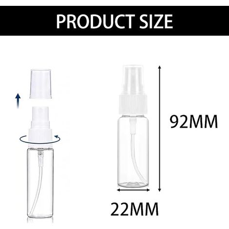 mini vaporisateurs vides rechargeables en plastique transparent, pour les voyages, les cosmétiques et les produits de soins personnels (20 ml) (1/3)
