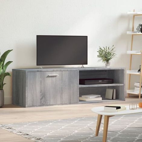 Meuble TV 120x34x37 cm, Couleur Sonoma Gris, en Bois d'Ingénierie (1/5)