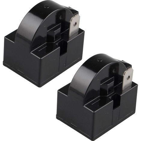 Lot de 2 relais de démarrage PTC 15 Ohm 220 V à une broche PTC pour réfrigérateur congélateur et compresseur Noir（1 pied） (1/4)