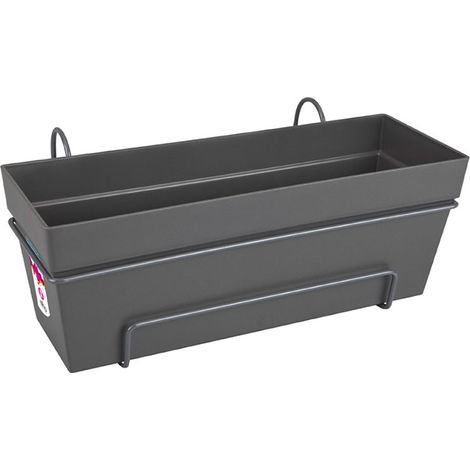 ELHO Balconnière Loft Urban Allin1 - L 49 x W 27 x H 21 cm - Balcon, extérieur - 100% recyclé - Noir