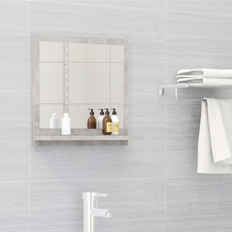 Miroir de salle de bain Miroir suspendu Gris béton 40x10,5x37 cm Aggloméré MJU73470 (1/5)