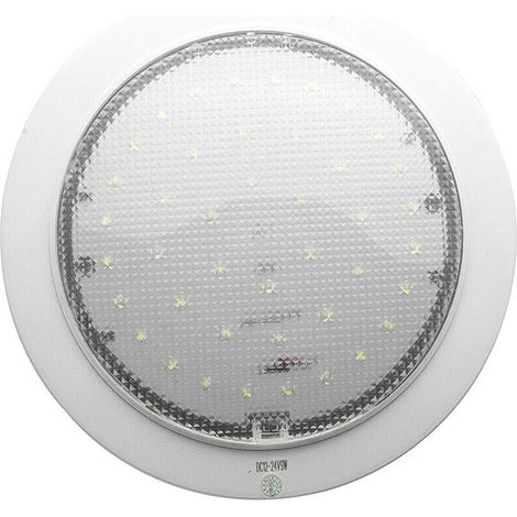 Plafonnier LED 12 V-24 V avec interrupteur marche/arrêt pour caravane/camping-car/remorque/bateau, Montage en surface