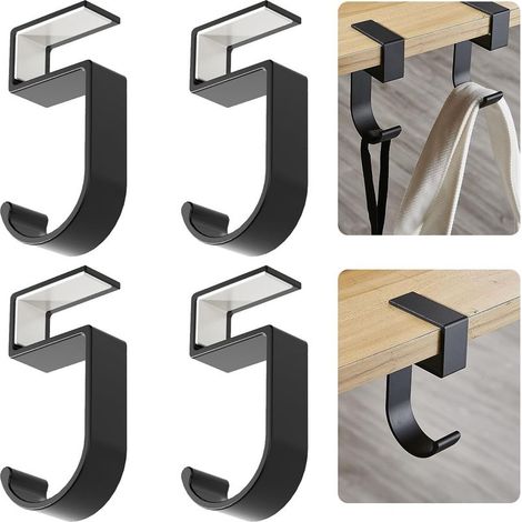 4 Pièces Crochet de Sac à Main, Crochets de Bureau Portables en Aluminium, Accroche Sac a Main Pour Table Porte Sac, Crochet de Table pour Bureau Restaurant Bar (Noir)