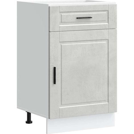 Kitchen Base Cabinet Porto Concrete Grey Engineered Wood vidaXL