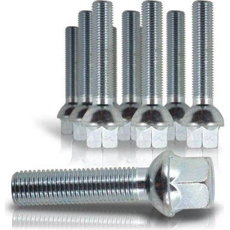 10 BOULON / GOUJON DE ROUE ASSISE SPHERIQUE M14 x 1,5 - 60MM