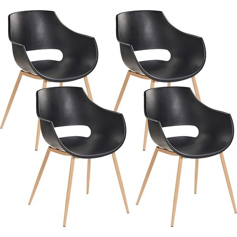 Set of 4 Dining Chairs MILLERS Black