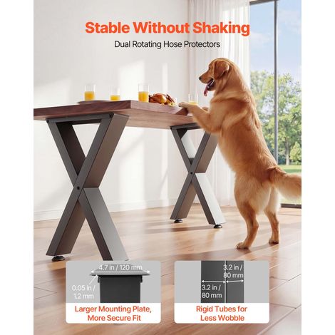 Pieds de Table en Forme de X 750x760 mm Lot de 2 Pieds de Bureau (1/5)
