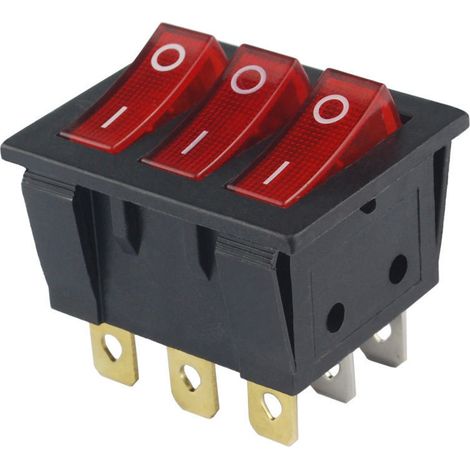 KCD3 INTERRUPTOR TRIPLE 16A/250V ROJO (1/2)