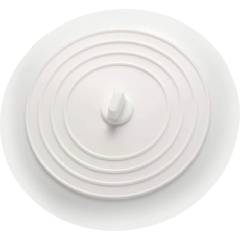 Bouchon De Vidange - En Silicone Souple Pour Évier Bain Lavabo - Adhésion Renforcée Sur Surface Lisse - Blanc - 1 Pièce (1/5)