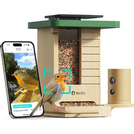 Bird Feeder Camera Bird Feeder with Camera Bird House Camera Solar Vertical 1080p All Weather Live App Streaming (1/5)