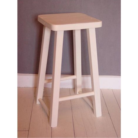 Tabouret en pin massif brut 45 cm – Dimensions assise 27x27 cm – Facile à monter – Personnalisable selon vos envies