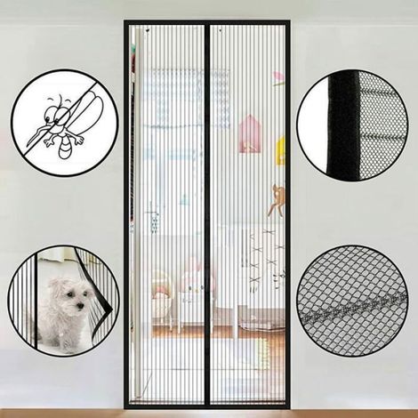 Moustiquaire porte magnétique 110 x 210 cm – Filet mailles polyester – Installation sans outils – Accès facile pour Femeo (1/4)