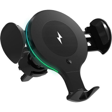 Soporte de carga inalámbrica para coche, con sujeción automática, carga rápida de 10 W, soporte para teléfono móvil para rejilla de ventilación, compatible con iPhone X/XR/Xs/Xs Max/8/8 Plus y Samsung (1/5)