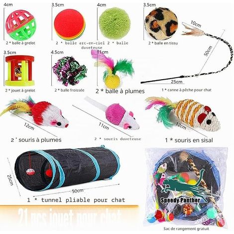Tunnel Indoor Cat Toy Kitten Mouse Ball for Cat Feather Teaser Wand (1/4)