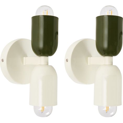 Set of 2 Wall Lamps TOPI Metal Off-White (1/5)