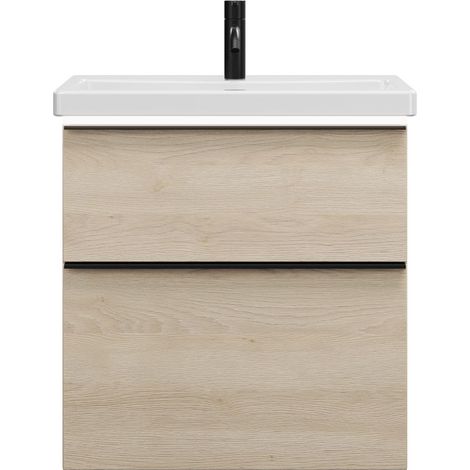 burgbad Eqio lavabo en céramique avec meuble sous-lavabo et